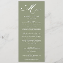 Élégance intemporelle Sage Vert Mariage Menu