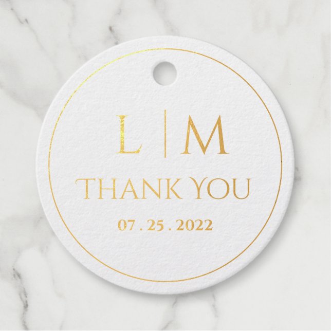 Elegance Klassischer Text und Monogramm Classic Geschenkanhänger (Vorderseite)