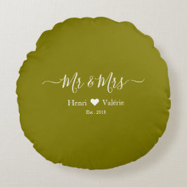 Elegance Moderne Married Rundes Kissen