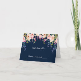 Elégance moderne rose Floral Table Carte Place