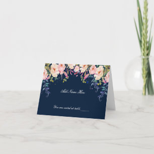 Elégance moderne rose Floral Table Carte Place