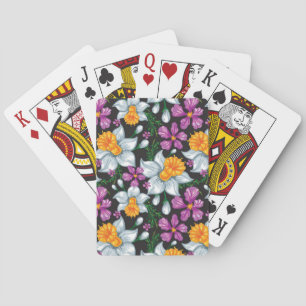 Elegance Muster mit Narzissen Blume 2 Spielkarten