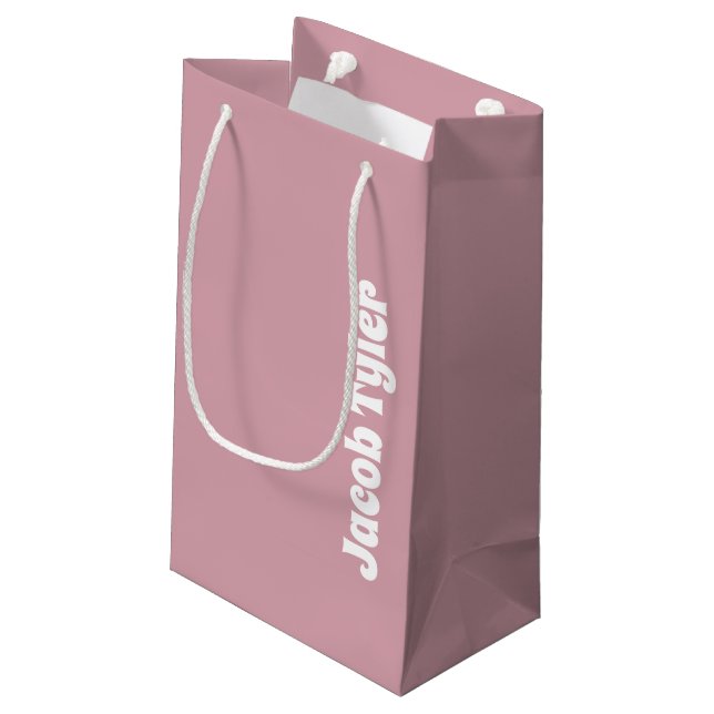 Elégance Muted - Petit Rose Misty Nom Sac cadeau (Dos Angle)