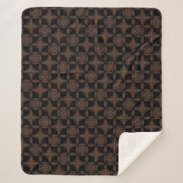 Elegance Noir Brown & Black Muster Sherpadecke