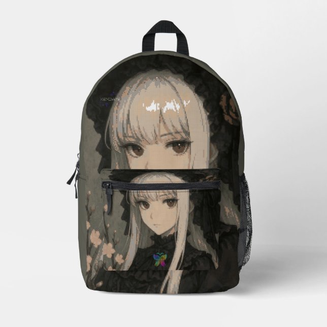 Elegance of the Midnight Blossom Maiden Standard Bedruckter Rucksack (Vorderseite)