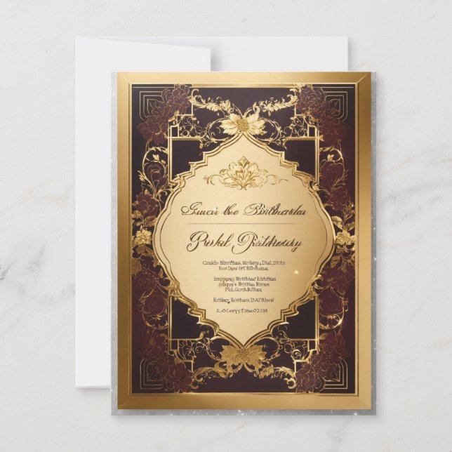 Élégance opulente : Invitation d'anniversaire excl (Devant)