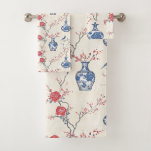 Elégance orientale : Porcelaine bleue et fleurs
