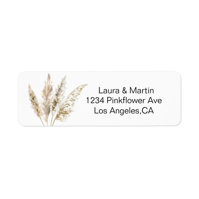 Elegance pampas Aquarellgras Label (Vorne)