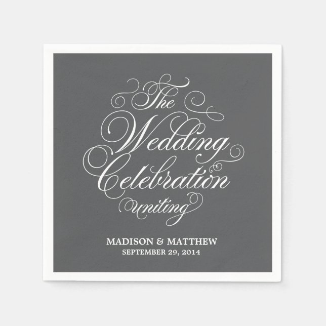 Elegance | Personalisiertes Papier Napkins Serviette (Vorderseite)