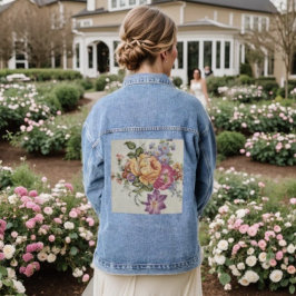 Elegance: Porzellan Inspiriert Jean Jacket Jeansjacke