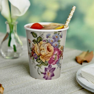Elegance: Porzellan-Inspiriert Papiergruppen Pappbecher