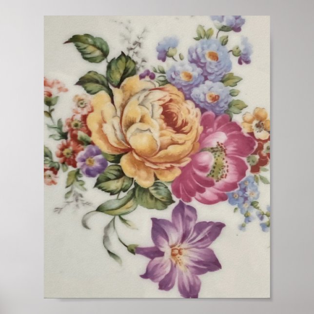 Élégance : Poster inspiré de la porcelaine (Devant)