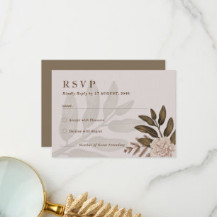 Elégance rustique Cartes RSVP de Mariage Floral