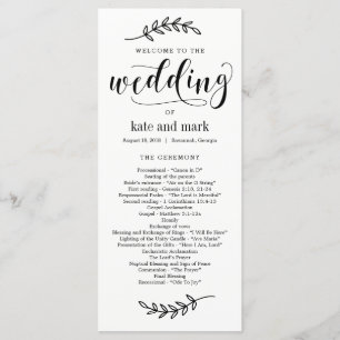 Élégance rustique ÉDITABLE Programme de mariage de