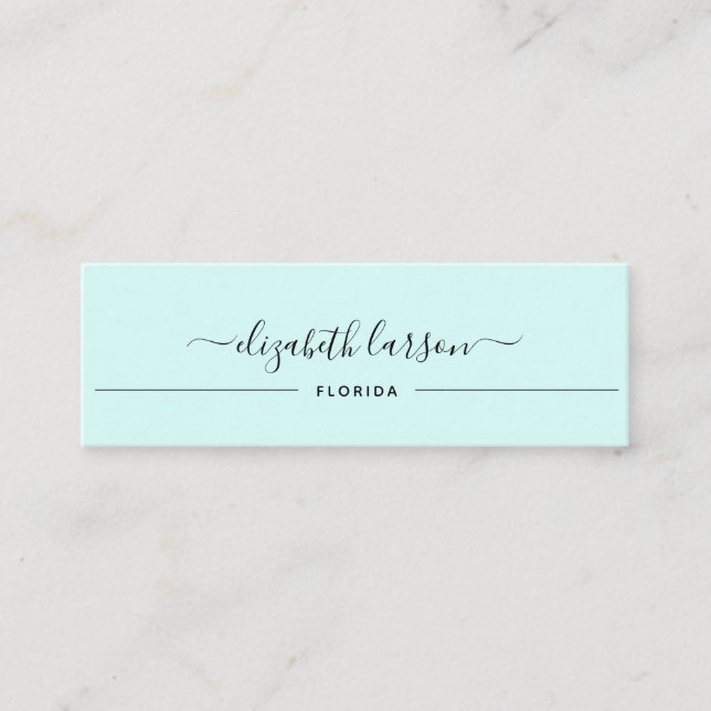 Elegance Simple Light Green Earring Collection Telefonnummerkarte (Vorderseite)