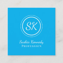 Elegance Sky Blue Script Beruflich Monogram