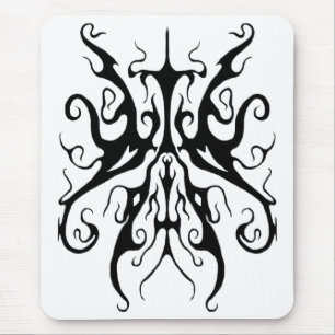 Elegance Tribal Tattoo - Schwarz-Weiß Mouse Pad Mousepad