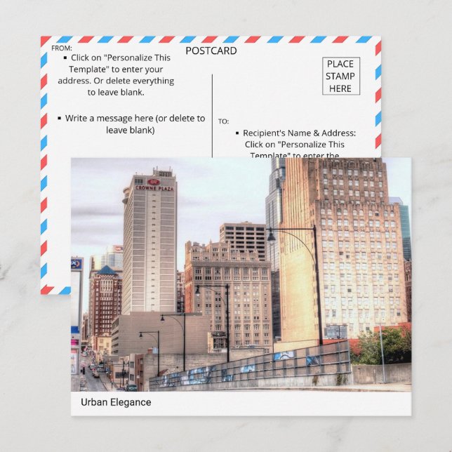 Élégance urbaine : Carte postale Skyline du centre (Devant / Derrière)