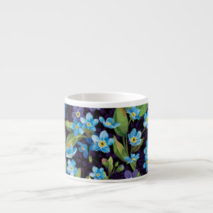 Elegance Vergessen-Me-Nicht-Blumenmuster Espressotasse