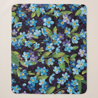 Elegance Vergessen-Me-Nicht-Blumenmuster Sherpadecke