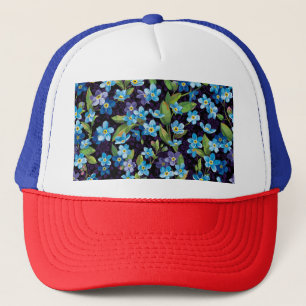 Elegance Vergessen-Me-Nicht-Blumenmuster Truckerkappe