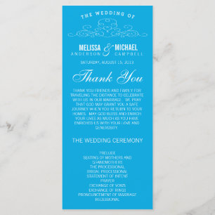 ÉLÉGANCE VINTAGE BLEUE   PROGRAMME DE MARIAGE