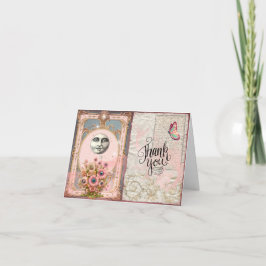 Élégance vintage : Carte de remerciements de lune 