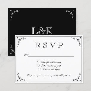 Élégance vintage Cartes de réponse mariage RSVP