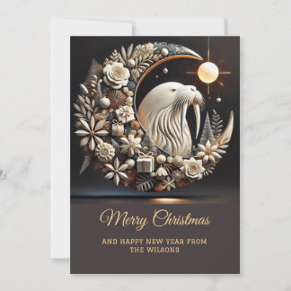 Elegance Walrus Weihnachtskarte Feiertagskarte