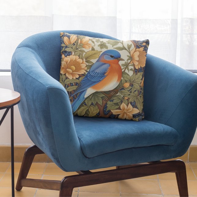 EleganEastern Bluebird William Morris Inspiriert Kissen (Von Creator hochgeladen)