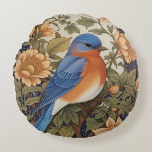 EleganEastern Bluebird William Morris Inspiriert Rundes Kissen