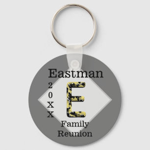 Eleganfamilie Wiedersehen Gold Letter E Monogram Schlüsselanhänger