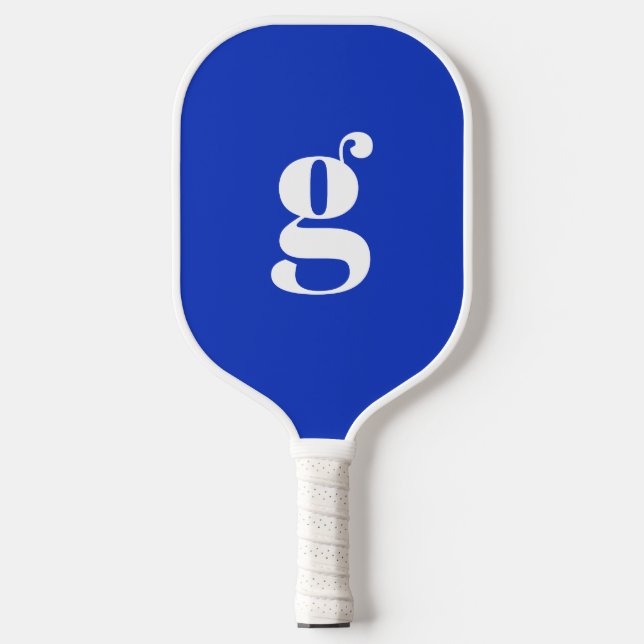 Eleganff Bold Mit Monogramm Initial Cobalt Blue Pickleball Schläger (Vorderseite)