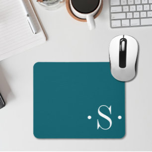 EleganForest Green Monogram Mousepad