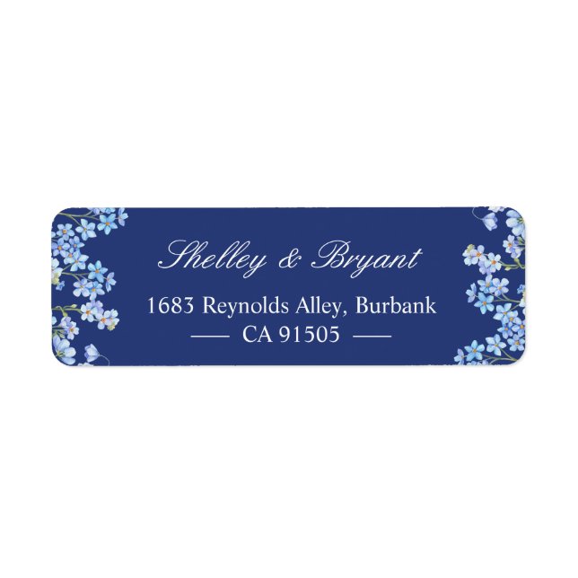 Eleganget Me Nots Floral Royal Navy Blue (Vorne)