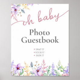 Elegano Oh Baby Wildblume Foto Gästebuchsignatur Poster