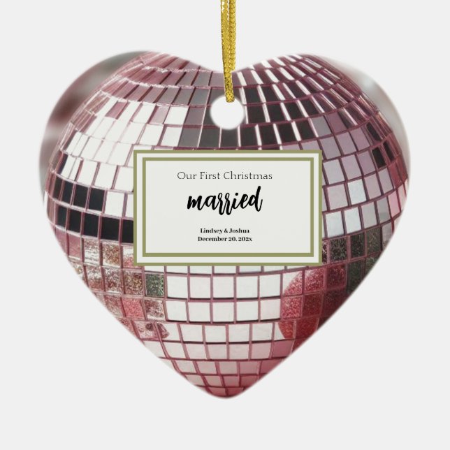 Eleganpink Personalisiert First Christmas neu Keramik Ornament (Vorne)