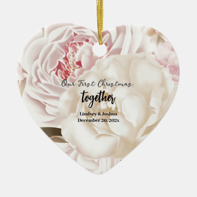 Eleganpink Personalisiert First Christmas neu Keramik Ornament (Vorne)