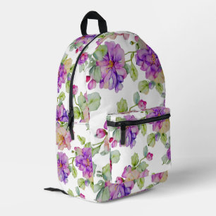 Eleganrosa lila Aquarellblüte Bedruckter Rucksack