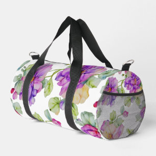 Eleganrosa lila Aquarellblüte Duffle Bag