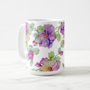 Eleganrosa lila Aquarellblüte Kaffeetasse