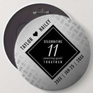 Elegant 11. Hochzeitsfeier Button