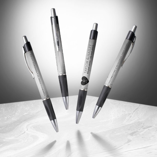 Elegant 11. Hochzeitsfeier Kugelschreiber (Elegant 11th Steel Wedding Anniversary Pen Cover Photo)