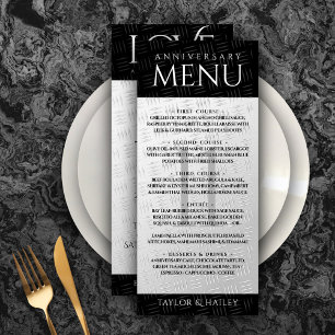 Elegant 11. Hochzeitsfeier Menükarte