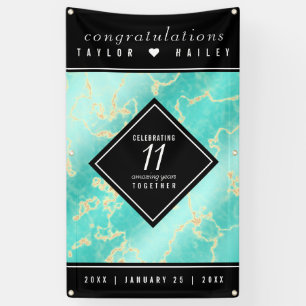 Elegant 11. Hochzeitstag in Türkis Banner
