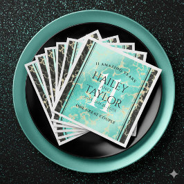 Elegant 11. Hochzeitstag in Türkis Serviette