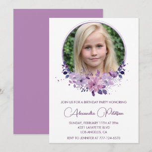 Elegant 12. Geburtstags Einladung Foto Floral Boho