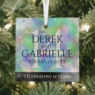 Elegant 14. Opal Hochzeitstag Ornament Aus Glas