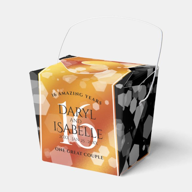 Elegant 16. Hochzeitstag des Goldenen Topaz Geschenkschachtel (Vorderseite)