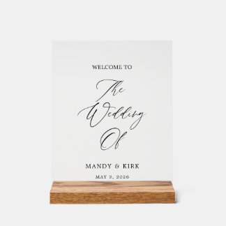 Elegant 16x20 Welcome Wedding Sign | Personalized  Acrylschild